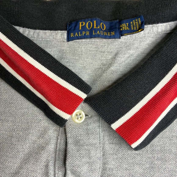 Polo Ralph Lauren Polo Shirt Mens 4XLT Gray Big Pony Embroidered Big Tall Rugby - Picture 4 of 7